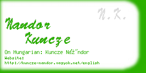 nandor kuncze business card
